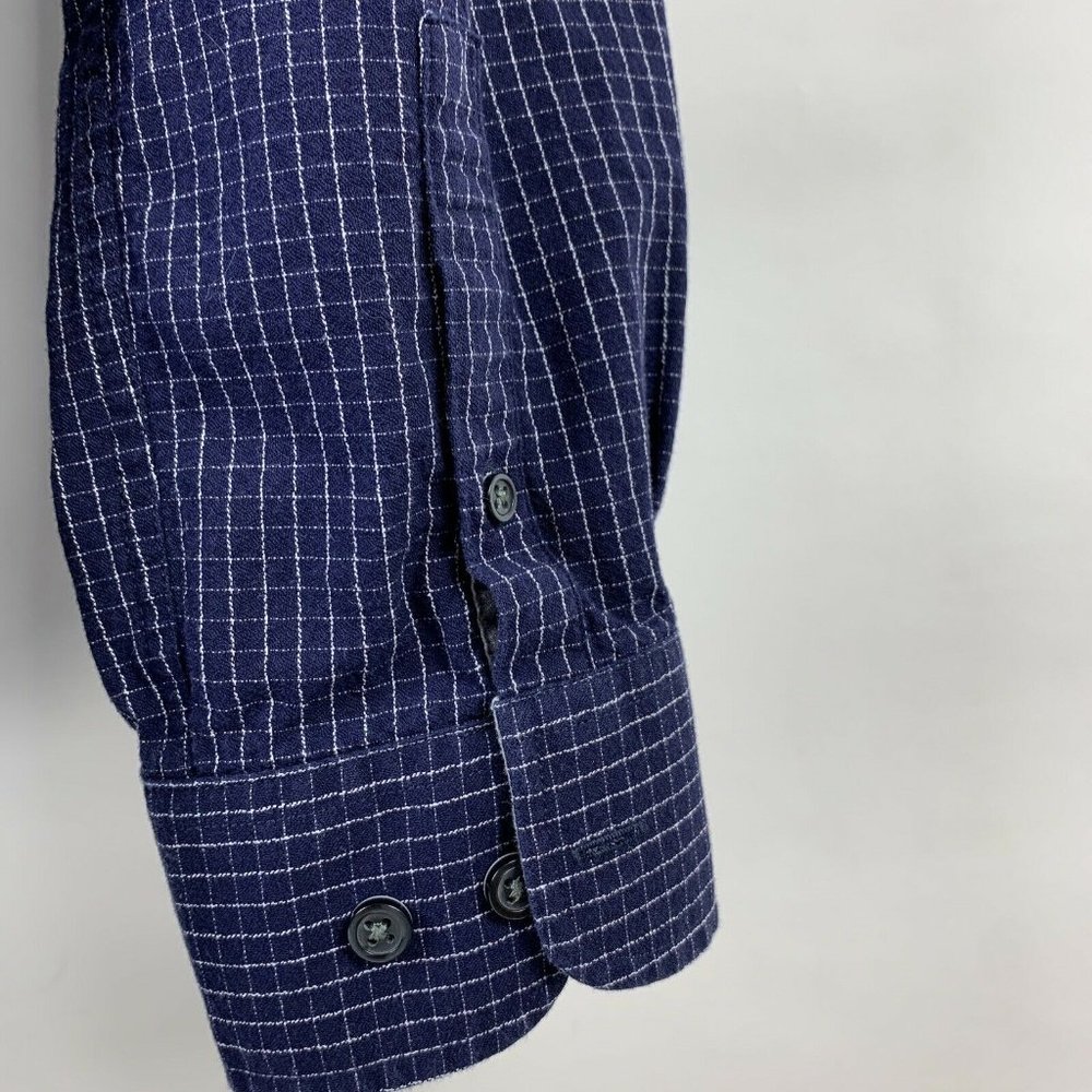 COPY - Kenneth Cole Button Down Shirt Mens Large Long Sleeve Blue Check Busines… - Picture 7 of 12